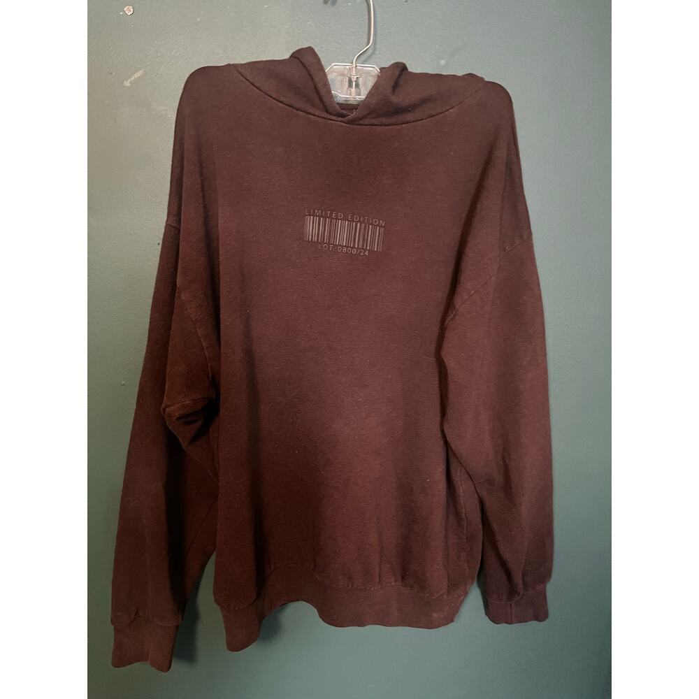 WXYZ MFG CO Brown Limited Edition Barcode Graphic Hoodie Size M
